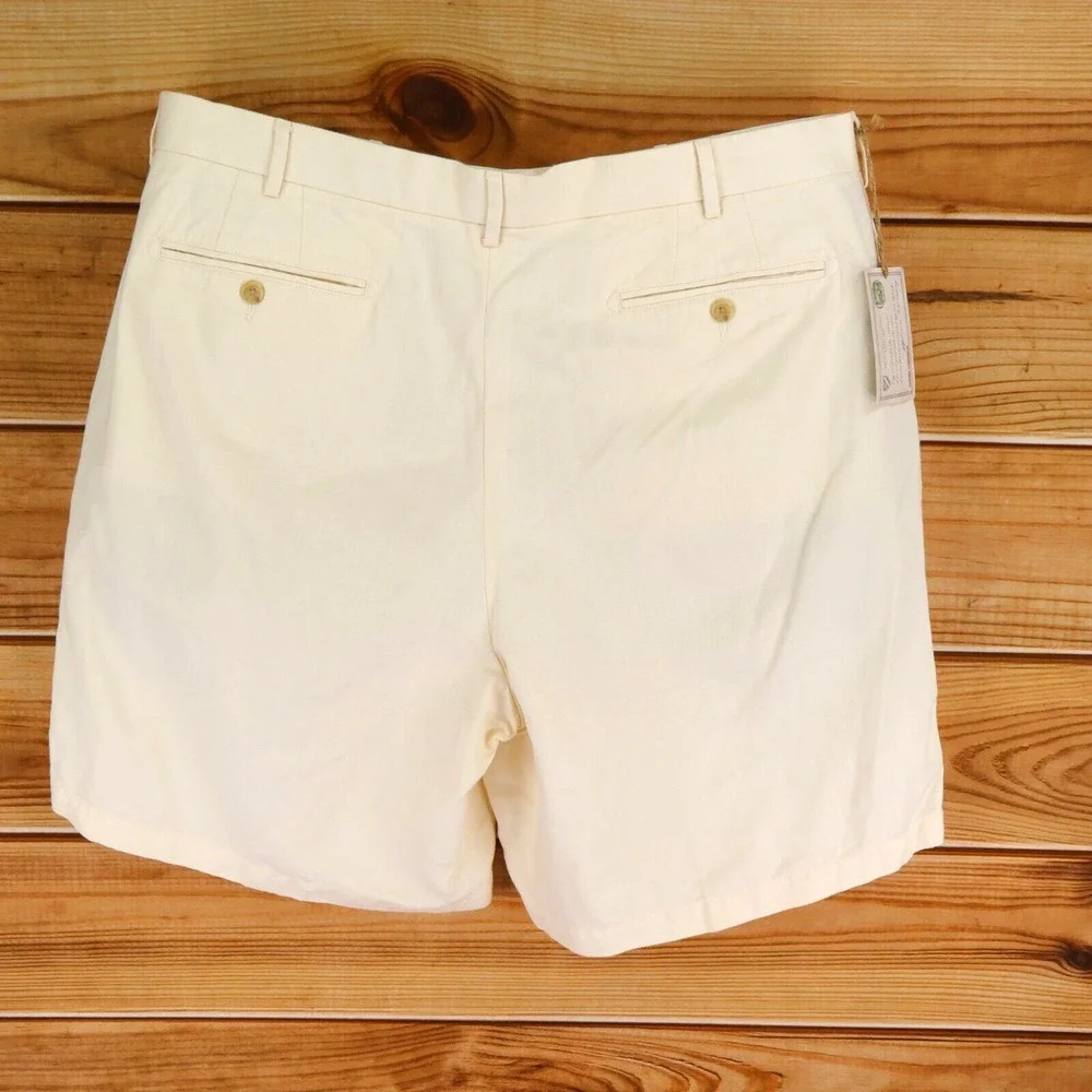 Daniel Cremieux‎ Collection Shorts Mens 42 Ivory Cotton Blend Chinos Pockets NWT